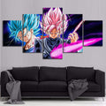 Dragon Ball - 5 Pieces Wall Art - Goku - Super Saiyan Blue - Super Saiyan Rose - Printed Wall Pictures Home Decor - Dragon Ball Poster - Dragon Ball Canvas