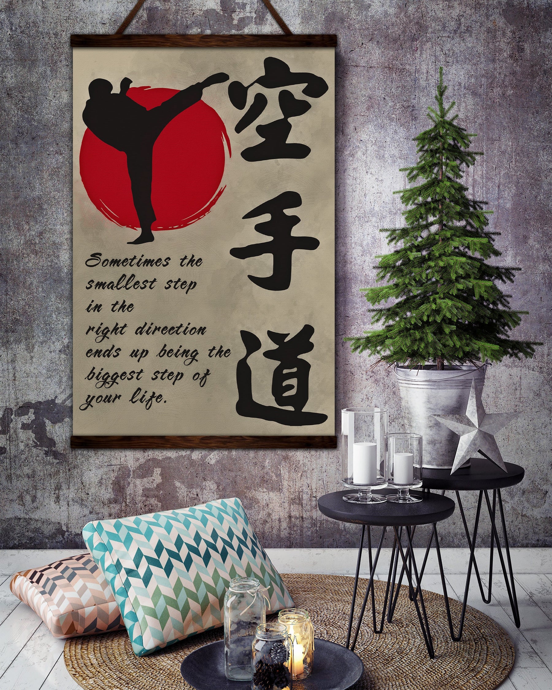 KA031 - Sometimes The Smallest Step In The Right Direction Ends Up Being The Biggest Step Of Your Life - Shotokan Karate - Vertical Poster - Vertical Canvas - Karate Poster - Karate Canvas