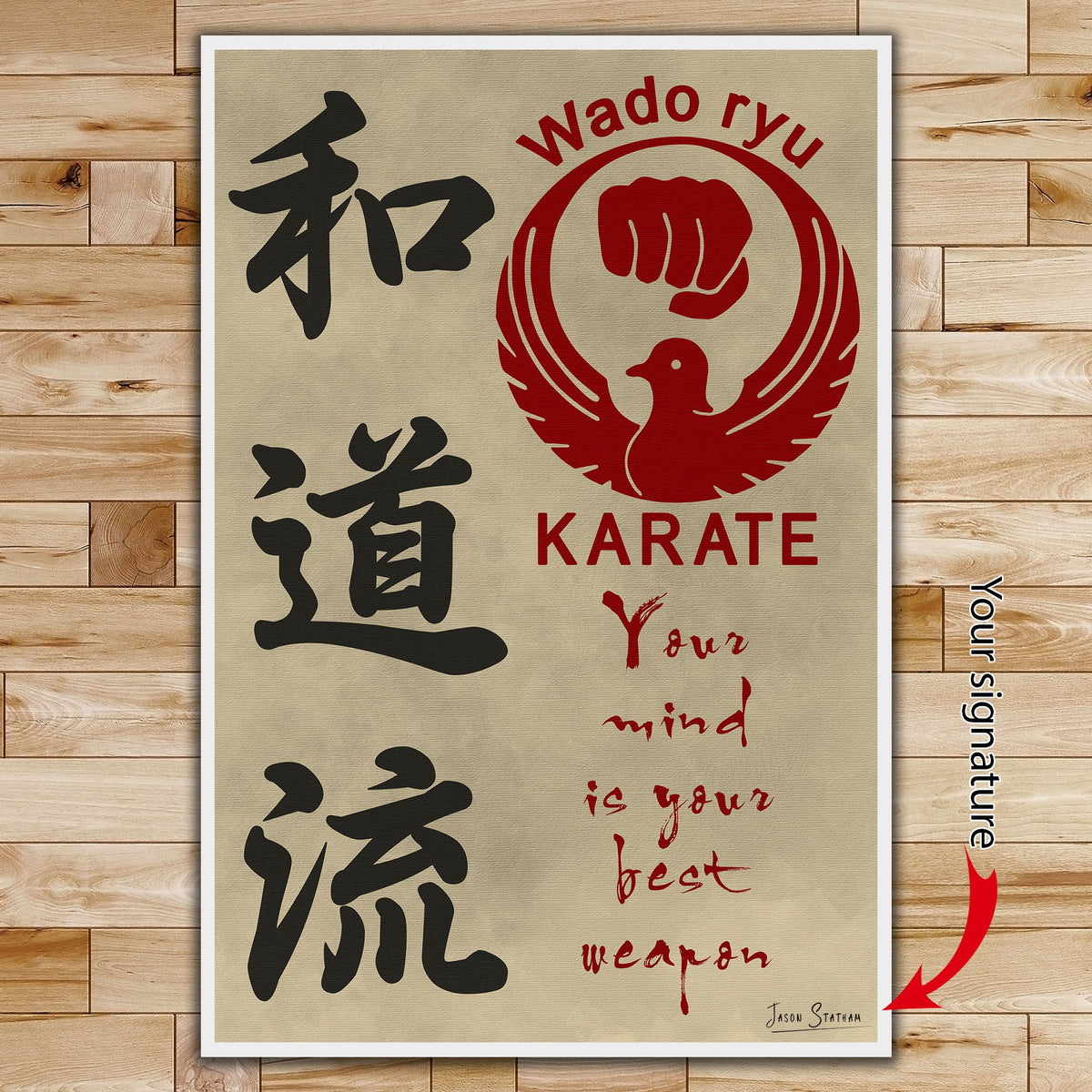 KA038 - Your Mind Is Your Best Weapon - Wado Ryu Karate - Vertical Poster - Vertical Canvas - Karate Poster - Karate Canvas