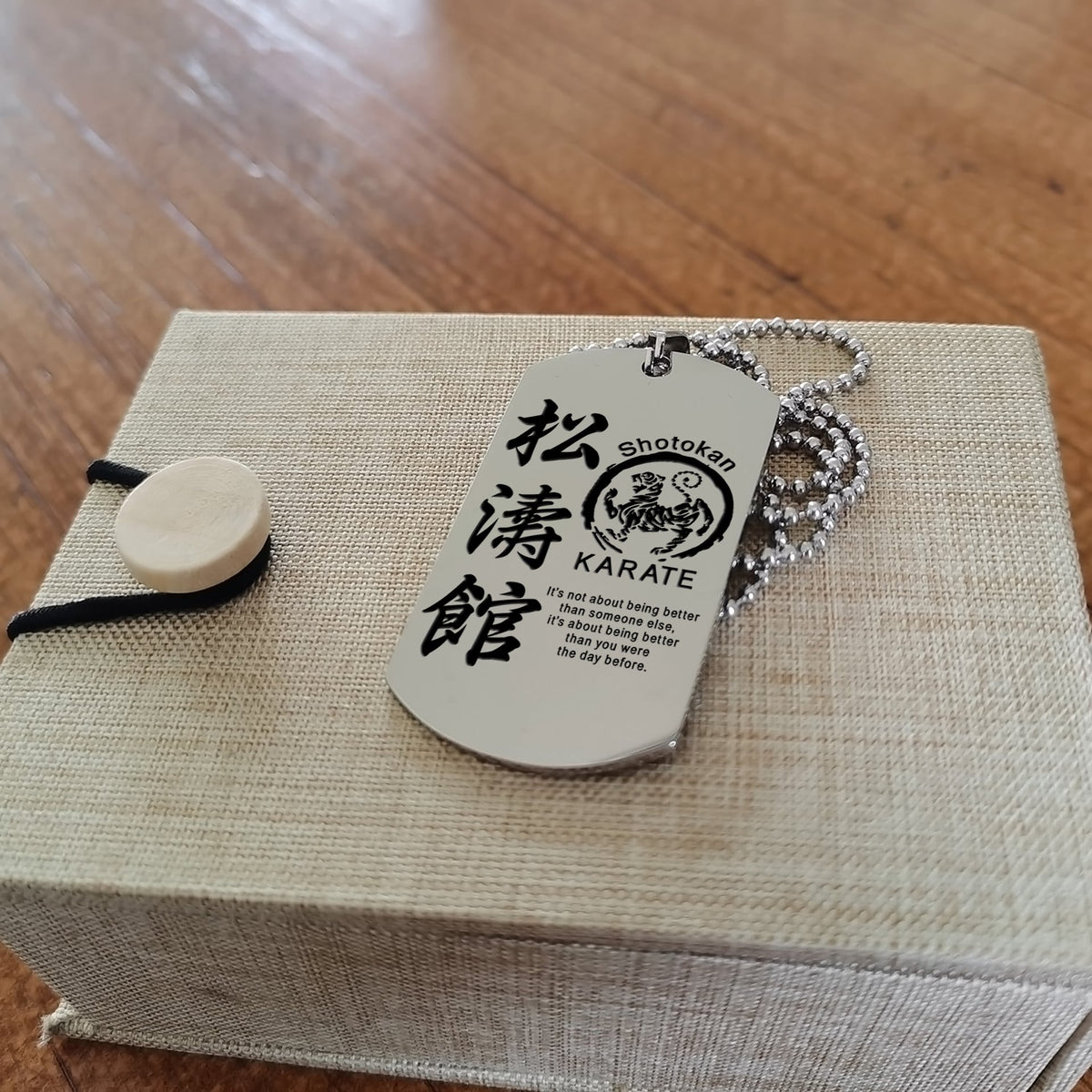 KAD001 - It’s Not About Being Better Than Someone Else - It’s About Being Better Than You Were The Day Before - Shotokan Karate - Engrave Silver Dogtag