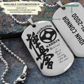 KAD002 - Work Hard In Silence - Kyokushin Karate - Engrave Silver Dogtag