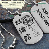 KAD004 - Work Hard In Silence - Shotokan Karate - Engrave Silver Dogtag