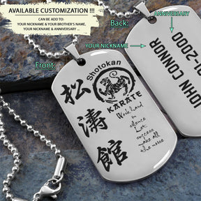 KAD004 - Work Hard In Silence - Shotokan Karate - Engrave Silver Dogtag