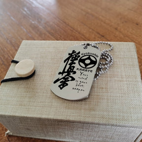 KAD012 - Your Mind Is Your Best Weapon - It's Not About Being Better Than Someone Else - It's About Being Better Than You Were The Day Before - Kyokushin Karate - Engrave Double Silver Dog Tag