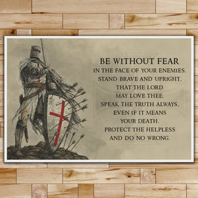 KT002 - Be Without Fear - English - Knight Templar Poster