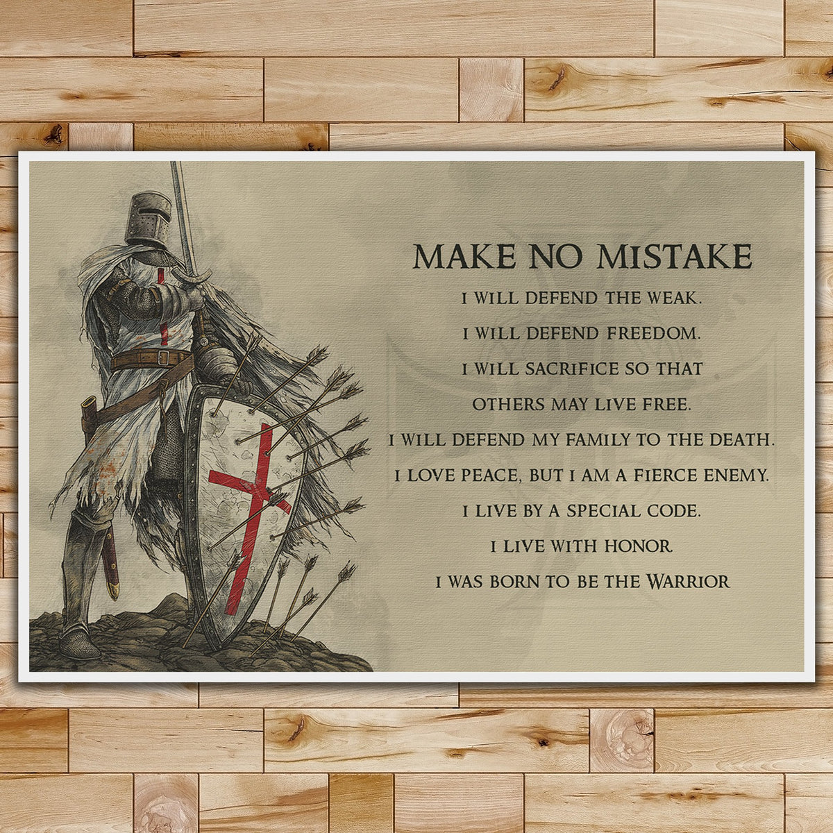 KT004 - Make No Mistake - English - Knight Templar Poster