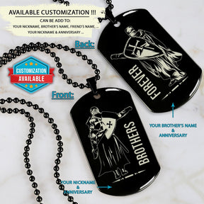 KTD021 - Brothers Forever - Knights Templar - Black Double-Sided Dog Tag