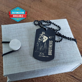 KTD021 - Brothers Forever - Knights Templar - Black Double-Sided Dog Tag