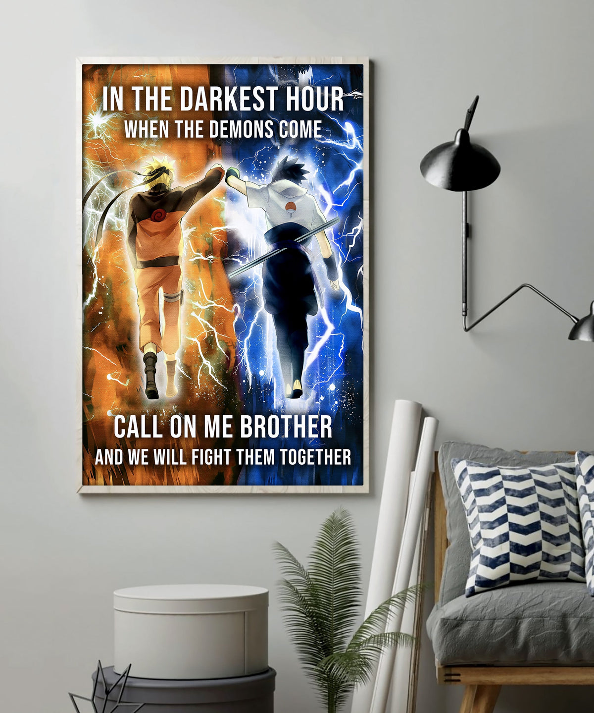 NA001 - Call On me Brother - Uzumaki Naruto  - Uchiha Sasuke - Vertical Poster - Vertical Canvas - Naruto Poster - Naruto Canvas