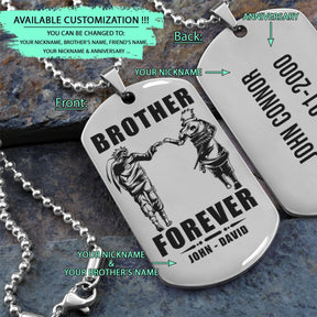 NAD018 - Brother Forever - Uzumaki Naruto - Uchiha Sasuke - Naruto Dog Tag - Engrave Silver Dog Tag