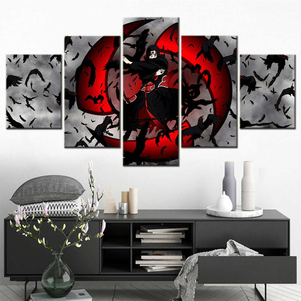 Naruto - 5 Pieces Wall Art - Uchiha Itachi - Printed Wall Pictures Home Decor - Naruto Poster - Naruto Canvas