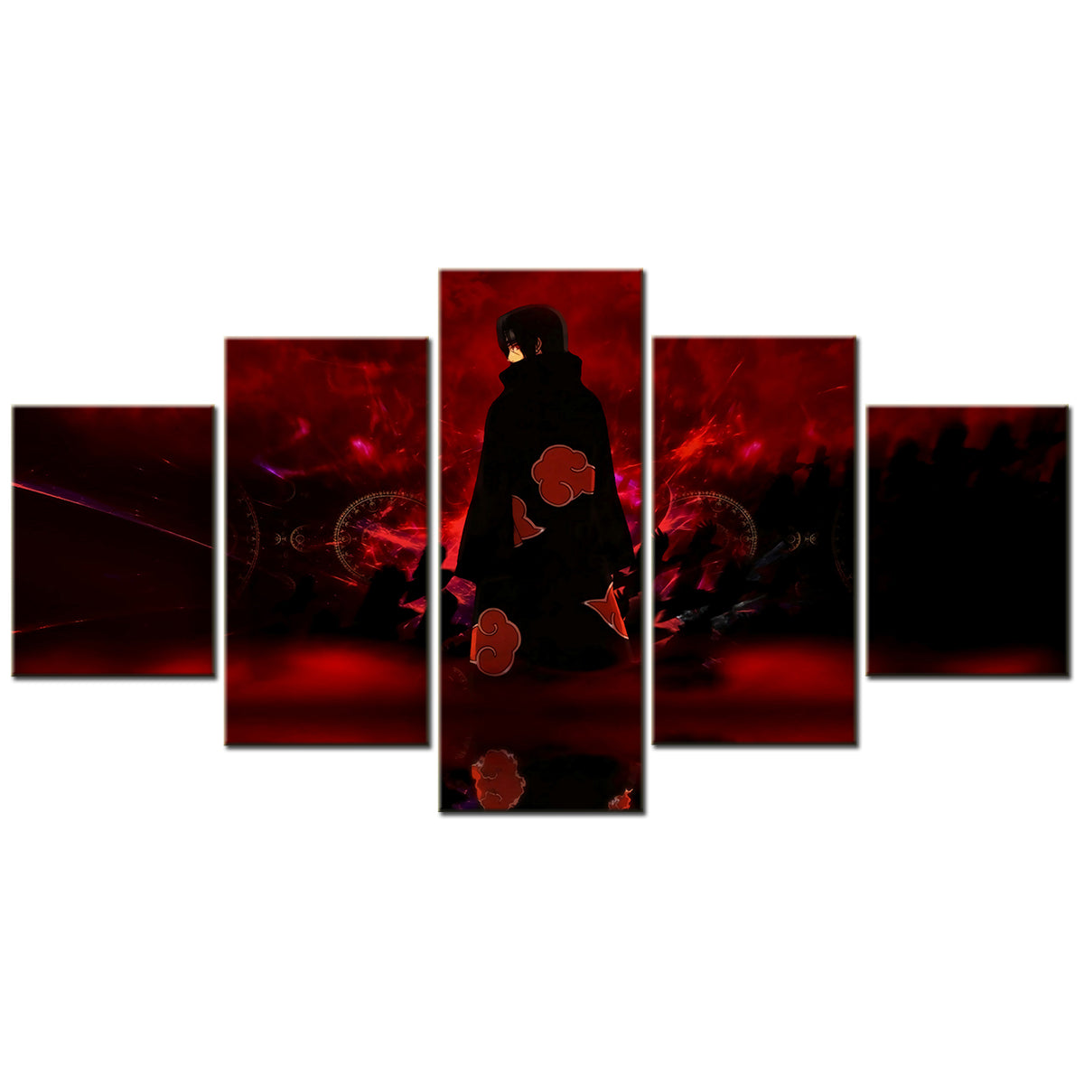 naruto - 5 pieces wall art - uchiha sasuke - printed wall pictures home decor - naruto poster - naruto canvas