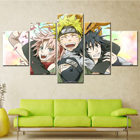 Naruto - 5 Pieces Wall Art - Uzumaki Naruto - Hatake Kakashi - Uchiha Sasuke - Haruno Sakura 2 - Printed Wall Pictures Home Decor - Naruto Poster - Naruto Canvas