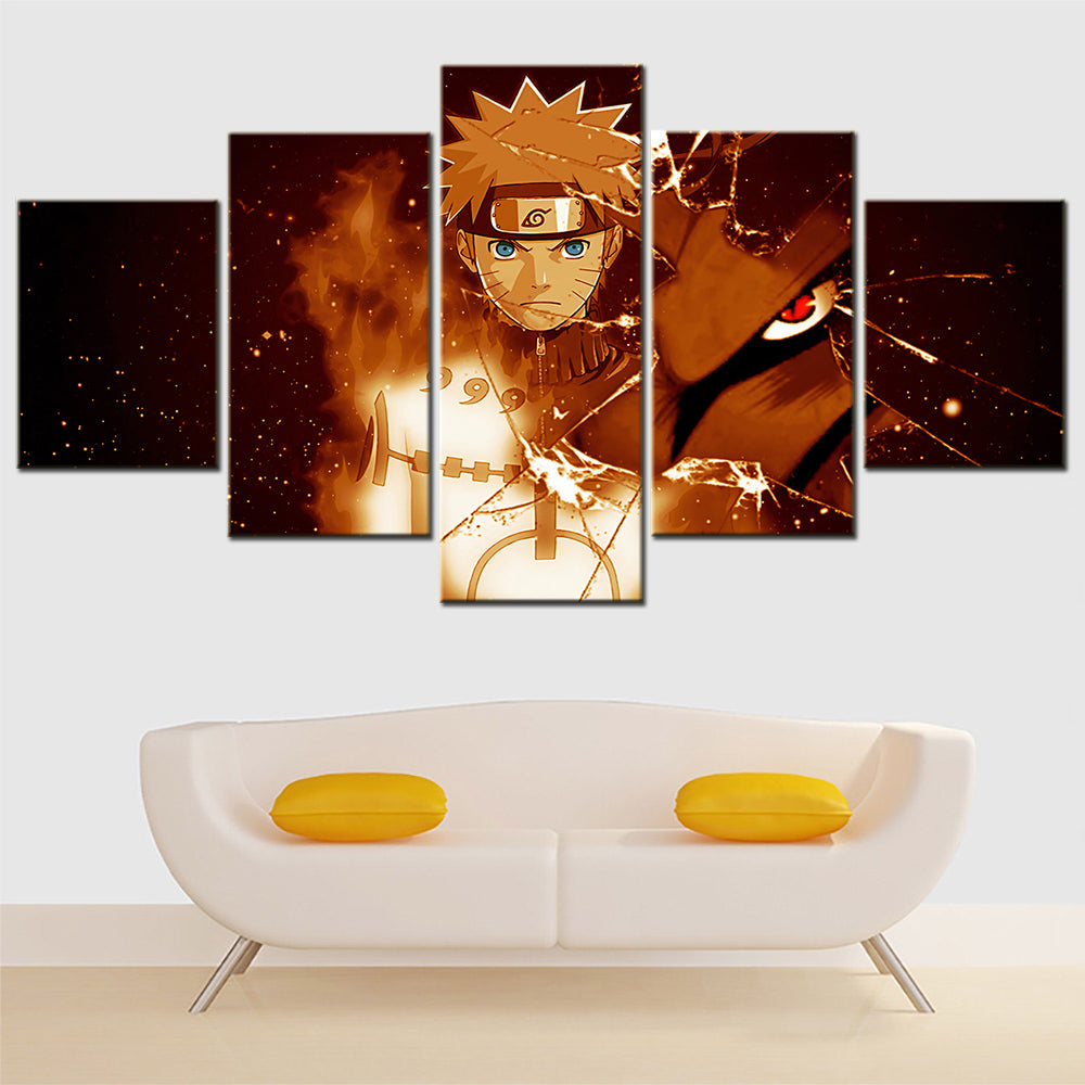 Naruto - 5 Pieces Wall Art - Uzumaki Naruto 5 - Printed Wall Pictures Home Decor - Naruto Poster - Naruto Canvas