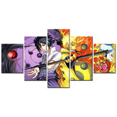 Naruto - 5 Pieces Wall Art - Uzumaki Naruto - Uchiha Sasuke 6 - Printed Wall Pictures Home Decor - Naruto Poster - Naruto Canvas