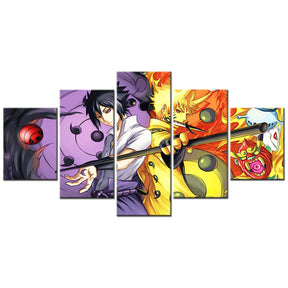 Naruto - 5 Pieces Wall Art - Uzumaki Naruto - Uchiha Sasuke 6 - Printed Wall Pictures Home Decor - Naruto Poster - Naruto Canvas