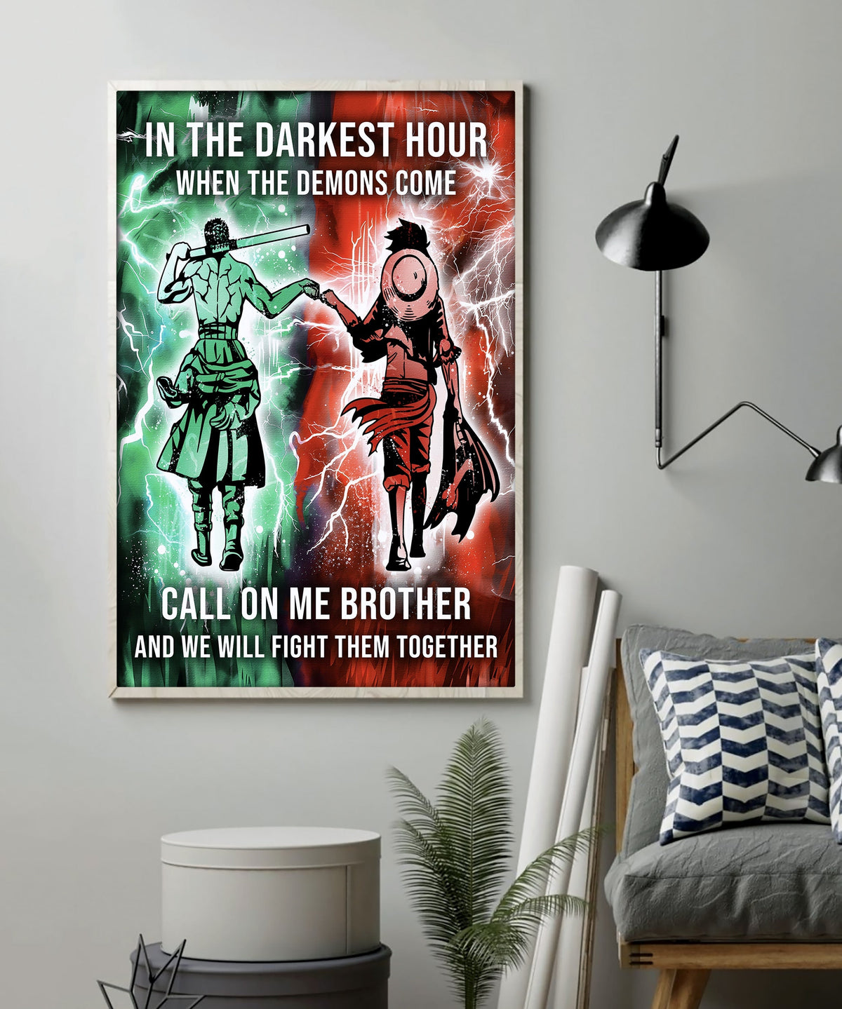 OP001 - Call On me Brother - Monkey D. Luffy - Roronoa Zoro - Vertical Poster - Vertical Canvas - One Piece Poster - One Piece Canvas