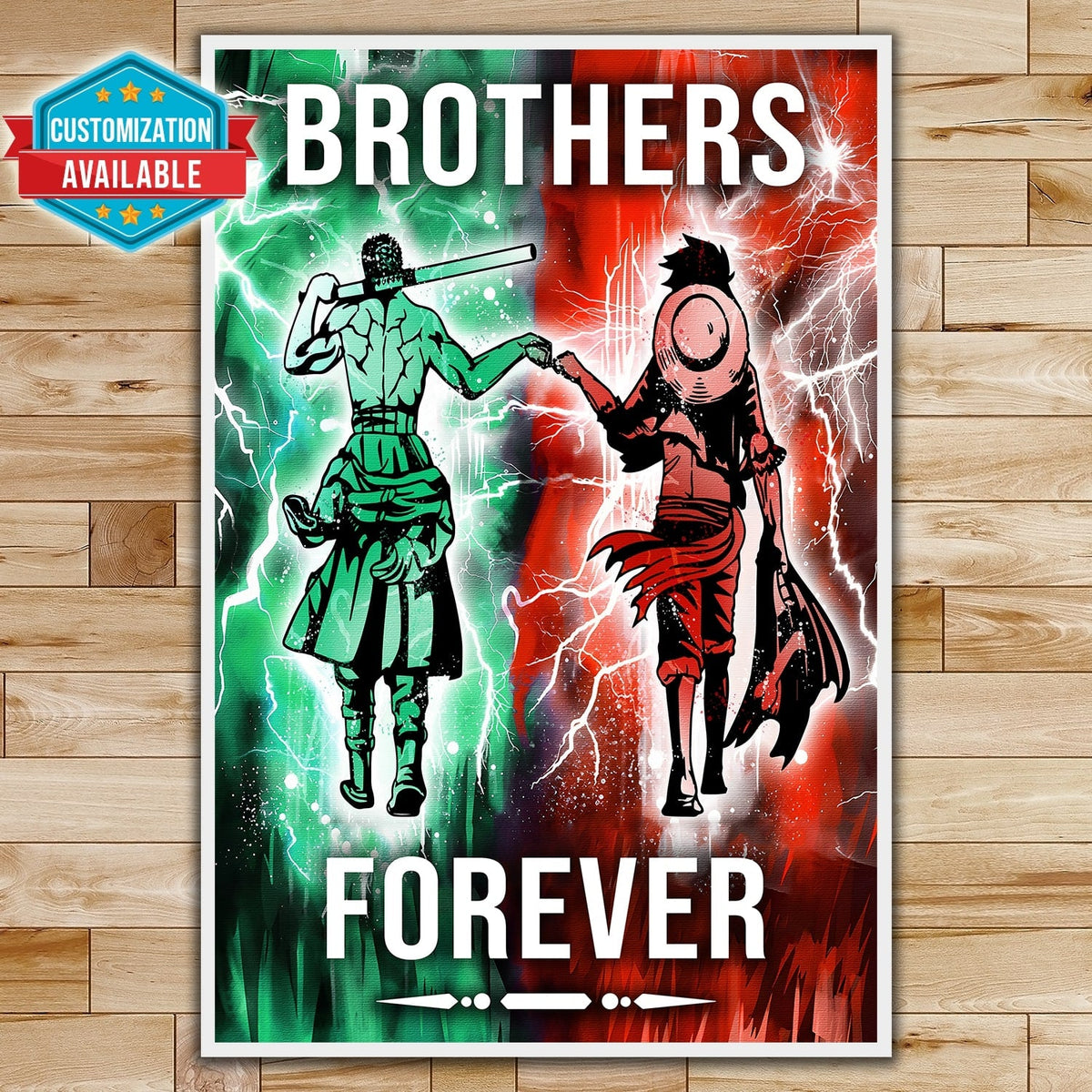 OP003 - Brothers Forever - Monkey D. Luffy - Roronoa Zoro - Vertical Poster - Vertical Canvas - One Piece Poster