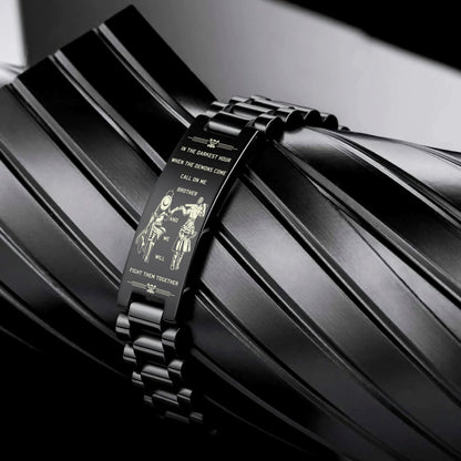 OPD004 - Call On me Brother - Monkey D. Luffy - Roronoa Zoro - One Piece Bracelet - Engrave Black Bracelet