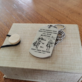 OPD026 - Call On Me Brother - It's About Being Better Than You Were The Day Before - Monkey D. Luffy - Roronoa Zoro - One Piece Dog Tag - Engrave Double Sided Silver Dog Tag