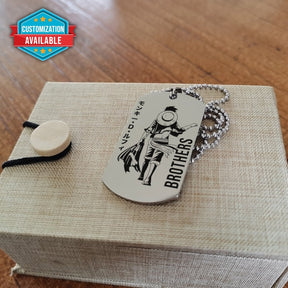 OPD030 - Brothers Forever - Monkey D. Luffy - Roronoa Zoro - One Piece Dog Tag - Double Sided Engrave Silver Dog Tag
