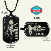 OPD031 - Brothers Forever - Monkey D. Luffy - Roronoa Zoro - One Piece Dog Tag - Double Sided Engrave Black Dog Tag