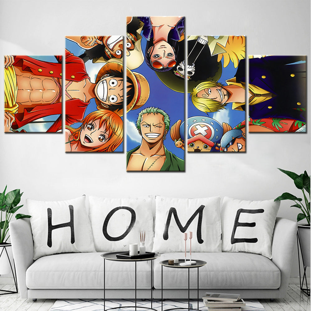 One Piece - 5 Pieces Wall Art - Monkey D. Luffy - Roronoa Zoro - Nami - Sanji - Usopp - Printed Wall Pictures Home Decor - One Piece Poster - One Piece Canvas