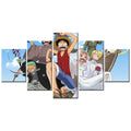 One Piece - 5 Pieces Wall Art - Monkey D. Luffy - Roronoa Zoro - Sanji - Printed Wall Pictures Home Decor - One Piece Poster - One Piece Canvas