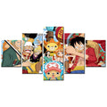 One Piece - 5 Pieces Wall Art - Monkey D. Luffy - Roronoa Zoro - Sanji - Usopp - Nami - Nico Robin 4 - Printed Wall Pictures Home Decor - One Piece Poster - One Piece Canvas