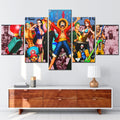 One Piece - 5 Pieces Wall Art - Monkey D. Luffy - Roronoa Zoro - Sanji - Usopp - Nami - Nico Robin 5 - Printed Wall Pictures Home Decor - One Piece Poster - One Piece Canvas