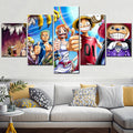 One Piece - 5 Pieces Wall Art - Monkey D. Luffy - Roronoa Zoro - Sanji - Usopp - Nami 2 - Printed Wall Pictures Home Decor - One Piece Poster - One Piece Canvas
