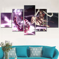 One Piece - 5 Pieces Wall Art - Monkey D. Luffy Vs Kaido - Printed Wall Pictures Home Decor - One Piece Poster - One Piece Canvas