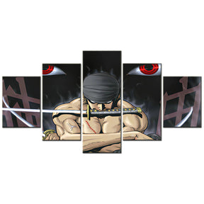 One Piece - 5 Pieces Wall Art - Roronoa Zoro 4 - Printed Wall Pictures Home Decor - One Piece Poster - One Piece Canvas