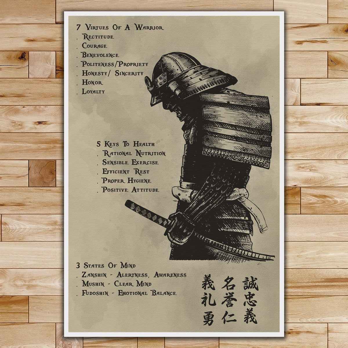 SA021 + SA083 - 7 5 3 CODE - Quitting Is Not - Home Decoration - Samurai Poster