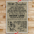 SA037 - To My Daughter - English - Vertical Poster - Vertical Canvas - Samurai Poster