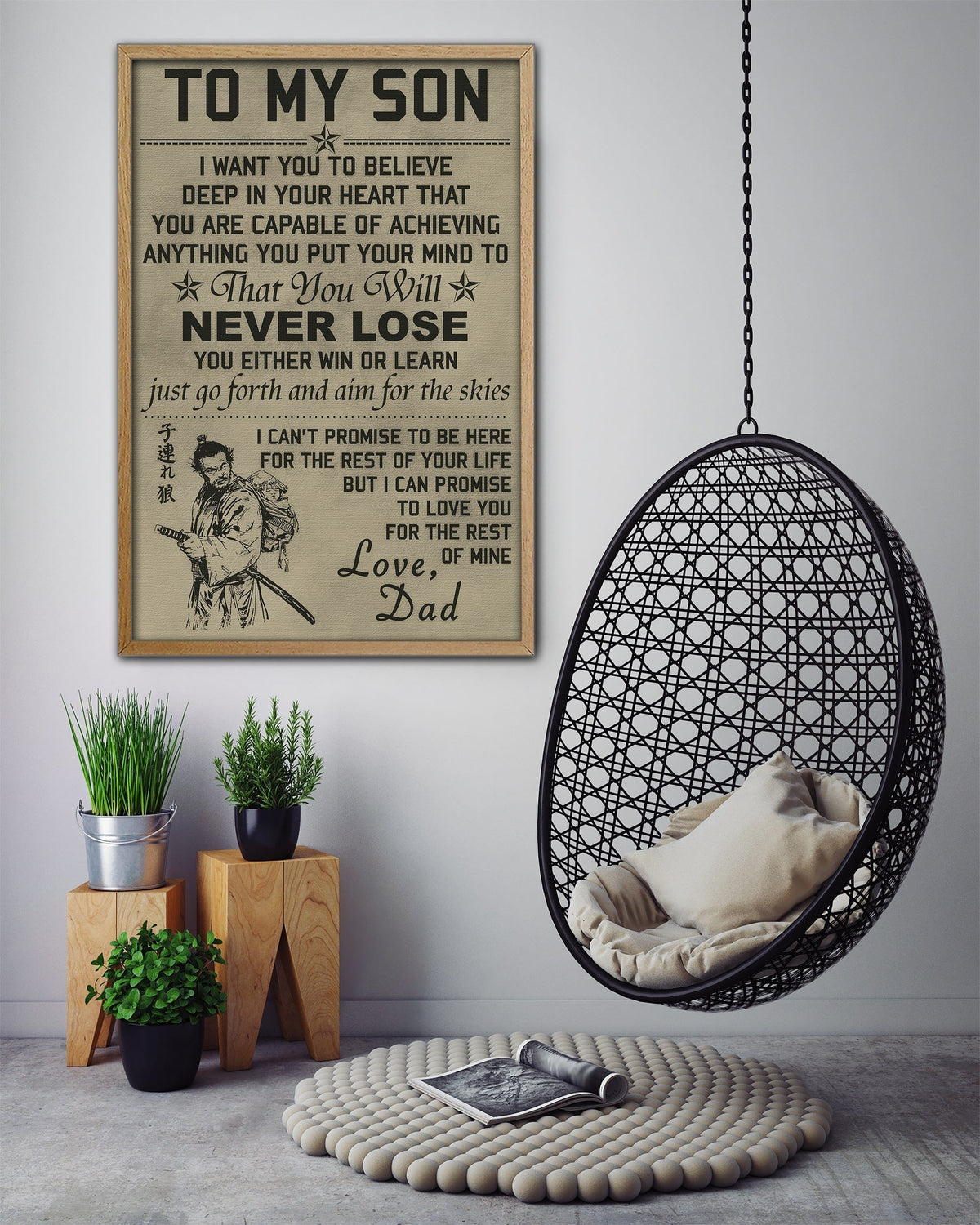 SA039 - To My Son - English - Vertical Poster - Vertical Canvas - Samurai Poster