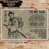 SA041 - To My Son - English  - Horizontal Poster - Horizontal Canvas - Samurai Poster