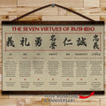 SA072 - The Seven Virtues Of Bushido - English - Horizontal Poster - Horizontal Canvas - Samurai Poster