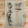 SA075 - Fall Down Seven Times Stand Up Eight - Vertical Poster - Vertical Canvas - Samurai Poster