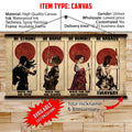 SA095 - Be Strong - Be Brave - Be Humble - Be Badass - Horizontal Poster - Horizontal Canvas - Samurai Poster