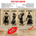 SA096 - Be Strong - Be Brave - Be Humble - Be Badass - Horizontal Poster - Horizontal Canvas - Samurai Poster