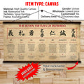 SA097 - The Seven Virtues Of Bushido - English - Horizontal Poster - Horizontal Canvas - Samurai Poster