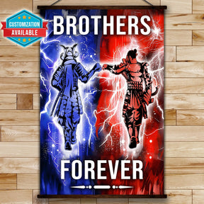 SA101 - Brothers Forever - Bushido - Katana - Ronin - Miyamoto Musashi - Vertical Poster - Vertical Canvas - Samurai Poster