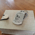SAD015 - Dad To Son - Never Forget That I Love You - Samurai - Engrave Silver Dog Tag