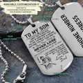 SAD019 - Dad To Son - Never Lose - English - Samurai - Engrave Silver Dog Tag