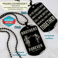 SAD055 - Brothers Forever - Call On Me Brother - Samurai - Bushido - Katana - Ronin - Miyamoto Musashi - Black Double-Sided Dog Tag