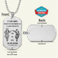 SAD058 - It's About Being Better Than You Were The Day Before - Samurai - Bushido - Katana - Ronin - Miyamoto Musashi - Silver Dog Tag