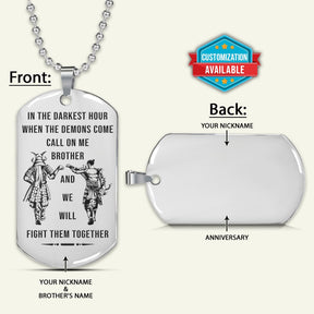 SAD062 - Call On Me Brother - Samurai - Bushido - Katana - Ronin - Miyamoto Musashi - Silver Dog Tag