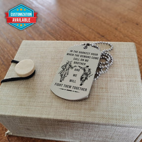 SAD062 - Call On Me Brother - Samurai - Bushido - Katana - Ronin - Miyamoto Musashi - Silver Dog Tag