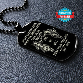 SAD065 - Call On Me Brother - It's About Being Better Than You Were The Day Before - Samurai - Bushido - Katana - Ronin - Miyamoto Musashi - Black Double-Sided Dog Tag